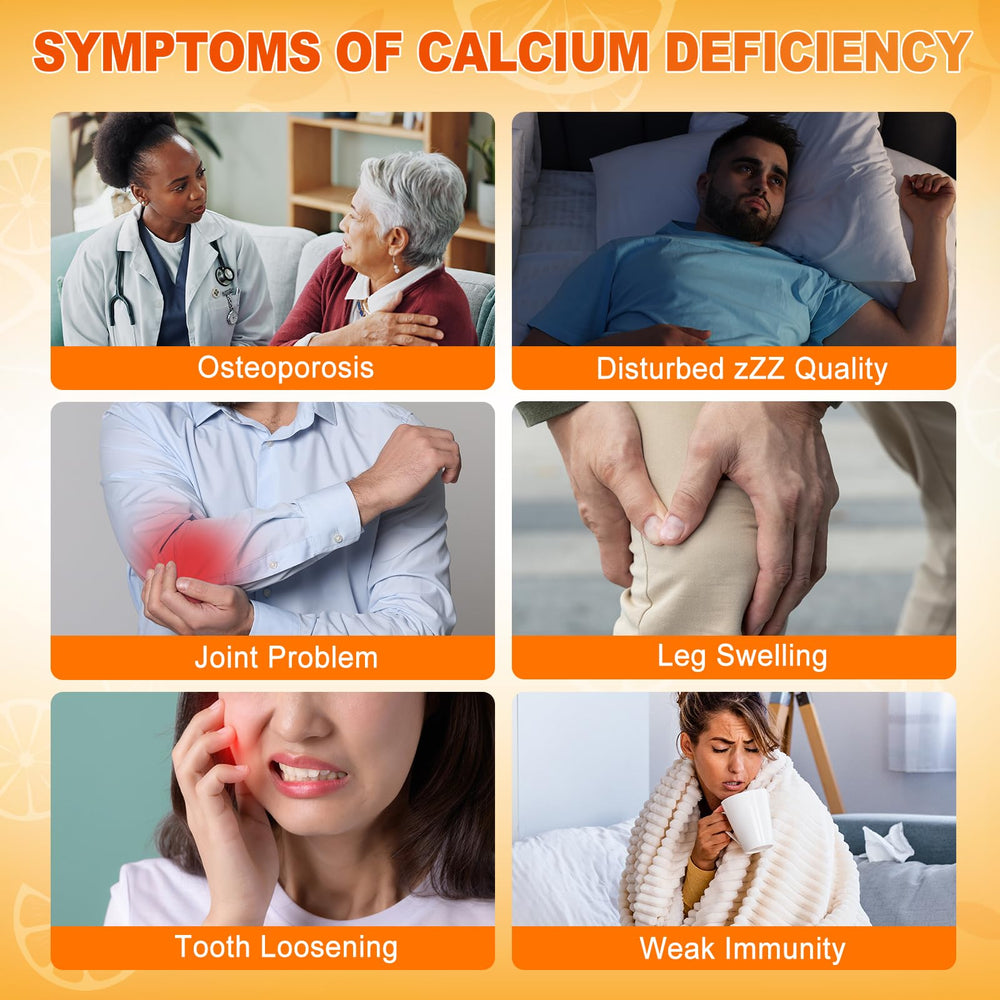 Ingredients list including calcium citrate, magnesium glycinate, zinc, vitamins D3 and K2