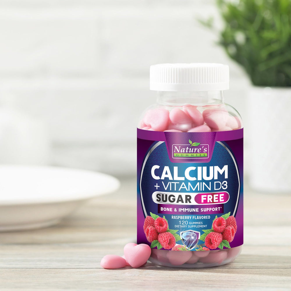 Calcium gummies packaging showing 120-count bottle