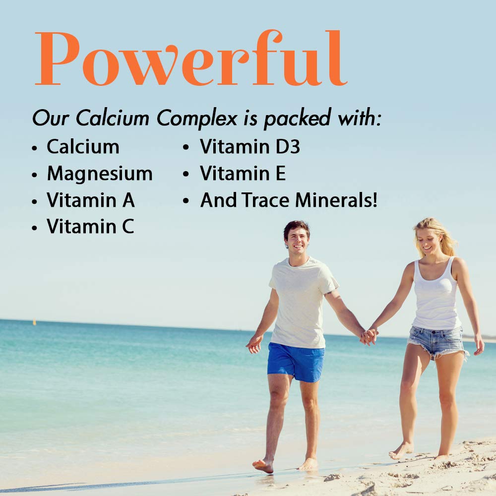 Calcium with magnesium and vitamins A, C, D3, E for bone support