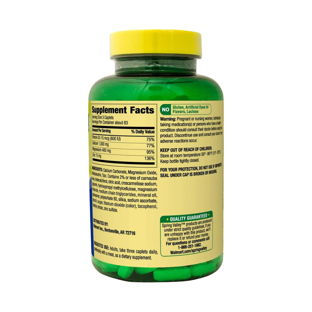Nutrition facts panel highlighting minerals and vitamin D3