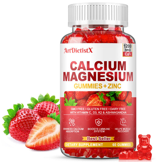 Bottle of Calcium Magnesium Zinc Gummies with Vitamin D3
