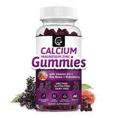 Calcium Magnesium Zinc Gummies bottle front