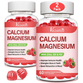 Bottle of Raspberry Calcium Magnesium Zinc Gummies 120-count