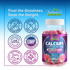 Calcium supplement gummies 120-count with 400 IU D3 for absorption