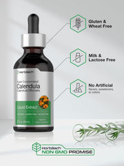 Calendula liquid extract label back with ingredients