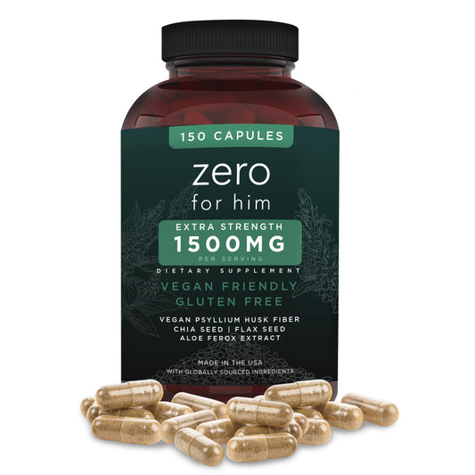 Bottle and packaging of California Basics Extra Strength Fiber for Men