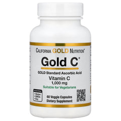 California Gold Nutrition Gold C vitamin C bottle with 60 veggie capsules