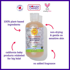 Fragrance-free unscented shampoo bottle on white background