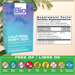 California Poppy herbal supplement capsules