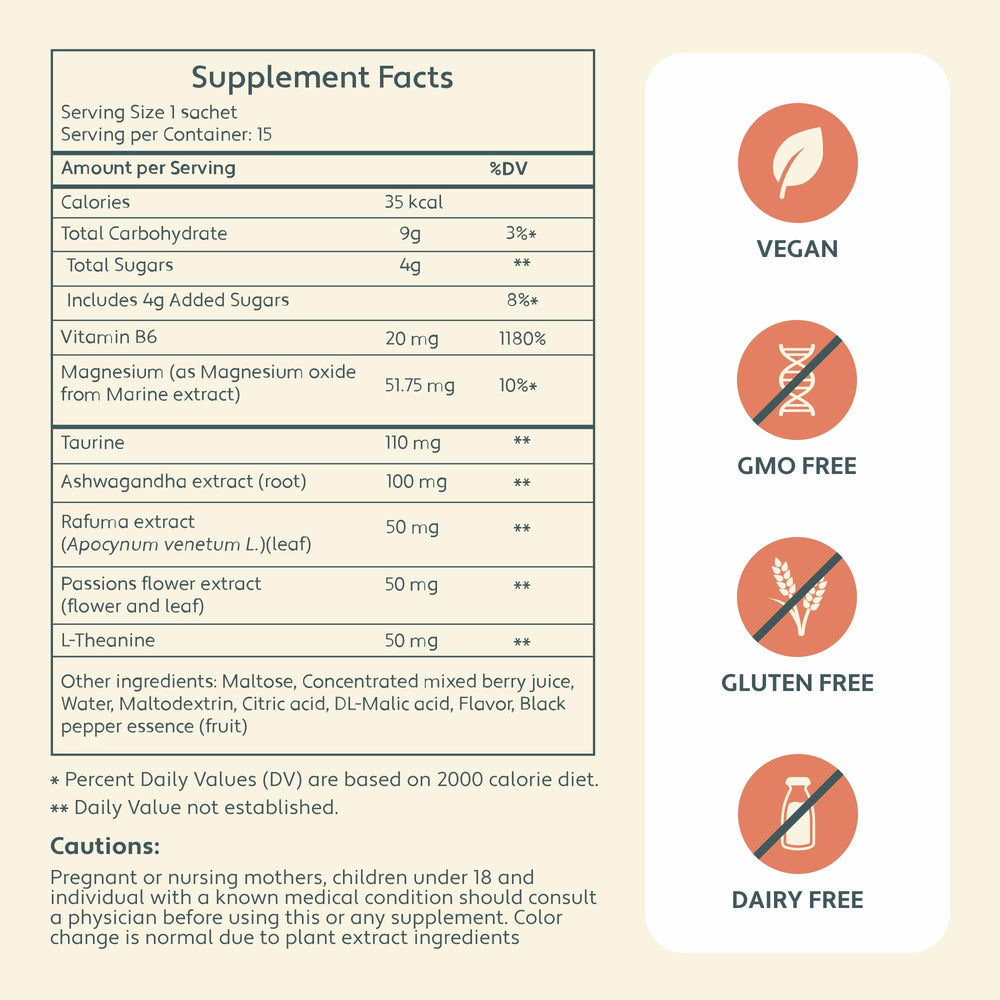 Calm & Clarity sublingual liquid shot packaging