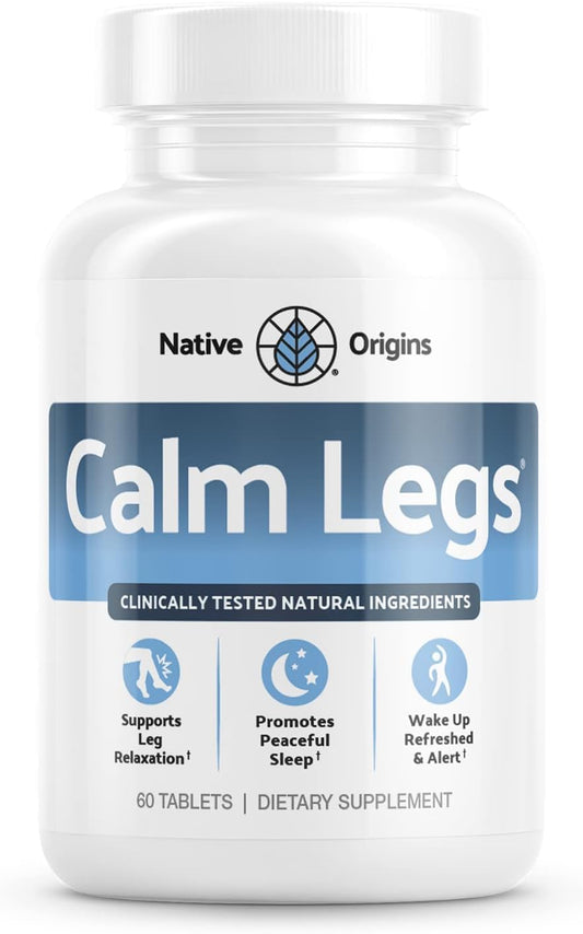 Bottle of Calm Legs Natural 60 tablets with natural ingredients