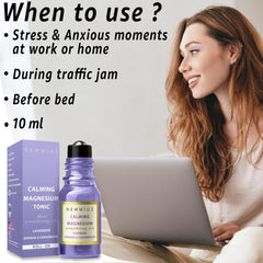 Close-up of Calm Magnesium Roller displaying the blend