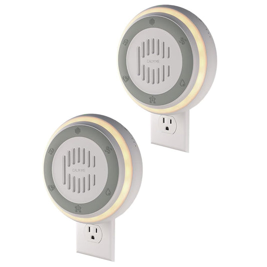 Calm Me 2Pack box display—ready to use white noise machines for privacy.