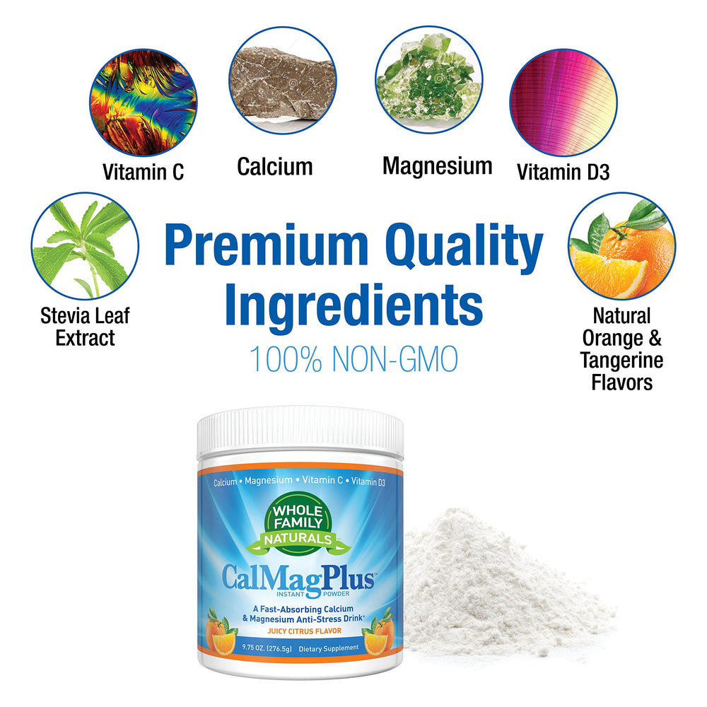 Close-up of CalMag Plus powder scoop and label