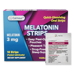 CALMOUR 10 oral sleep strips hero image on white background