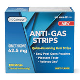 CALMOUR anti-gas strip packaging for on-the-go relief