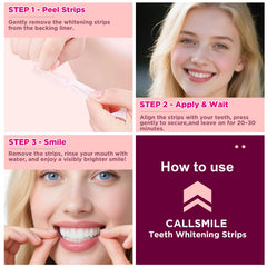 Close-up of stain-removing ingredients in CALLSMILE strips
