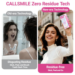 Applying CALLSMILE whitening strips to teeth