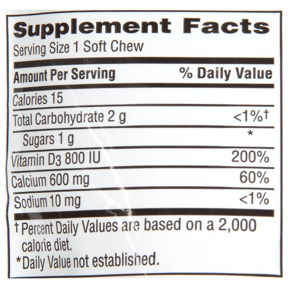 Close-up packaging image of Caltrate 600+D3 Soft Chews