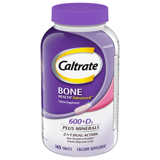 Caltrate 600 Plus D3 Minerals bottle with 165-count