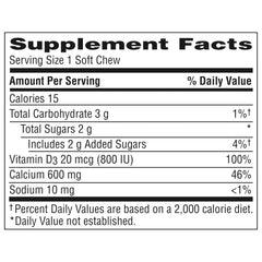 Dietary supplement label for calcium and vitamin D product