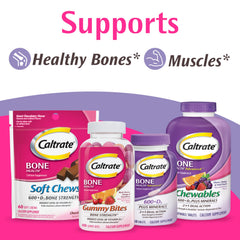 Close-up view of Caltrate calcium tablets