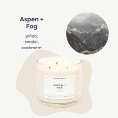Aspen & Fog 3-wick candle jar 14.9oz—full view