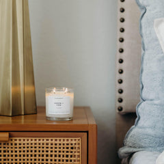 Front view of a large glass jar candle with 8.8oz size