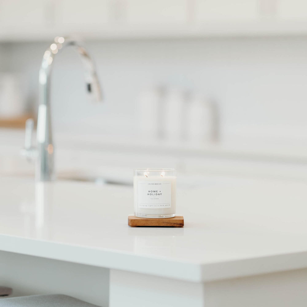 Elegant large glass jar with minimalist packaging