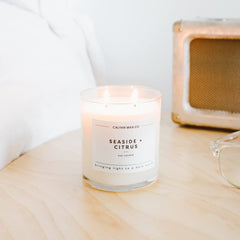 Premium soy wax and essential oils used in hand-poured candle