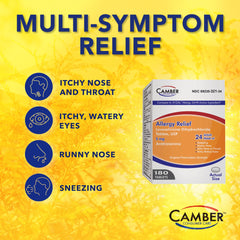 Camber Consumer Care levocetirizine packaging showing 80-count bottle for extended use.
