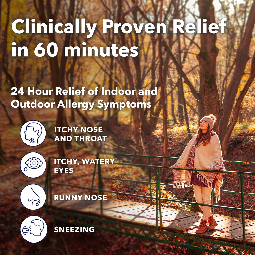 Camber Consumer Care levocetirizine tablets being swallowed indicates easy intake.