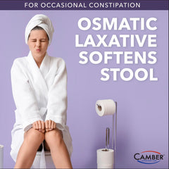 Powder dissolving in water with Camber PEG 3350 for easy stool-softening.