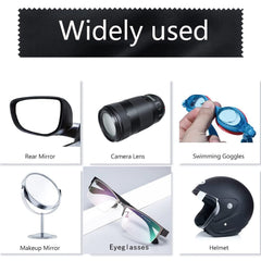 Camera lens cleaned with microfiber cloth