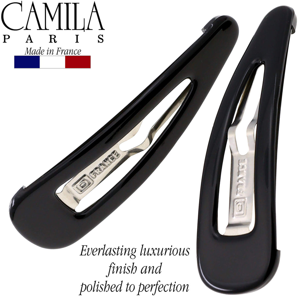 Camila Paris AD902 barrette close-up highlights durable finish for daily wear.