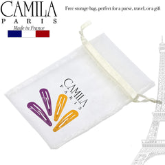 Clip holding hair away from face during activities with Camila CP1330A.