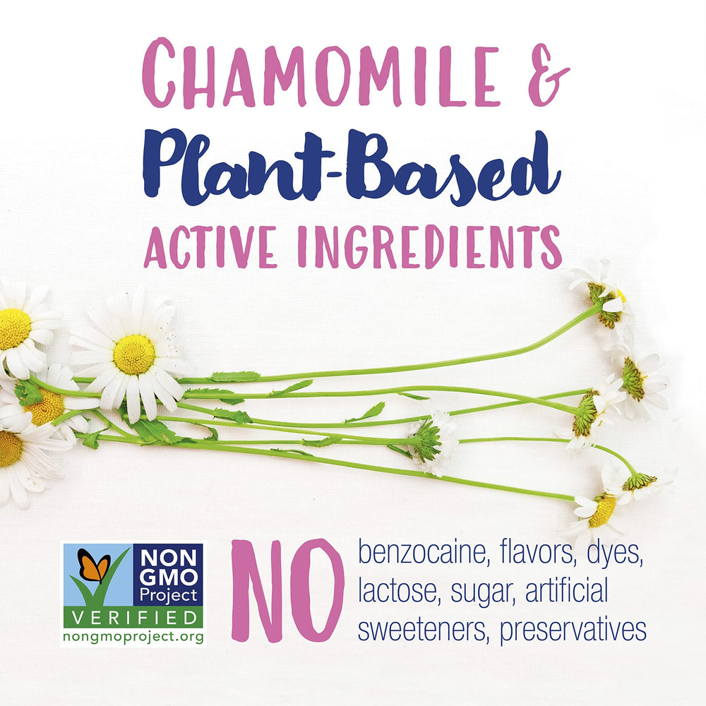 Active ingredients panel showing Chamomile and plant-based actives