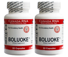 Canada RNA Boluoke bottle packaging with capsules highlighting potential blood state balance support.