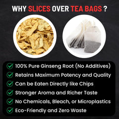 Ginseng slices ready to be chewed as natural energy candy