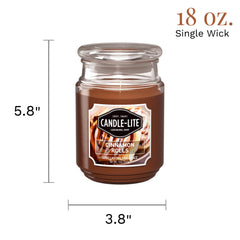 Brown Candle-Lite Cinnamon Rolls 18 oz with wick close-up