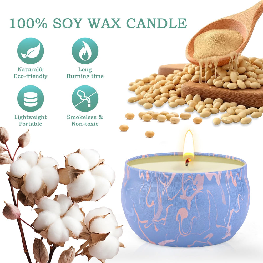 Spring scented candle in a glass jar
