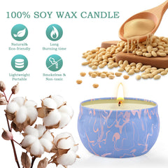 Spring scented candle in a glass jar