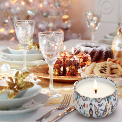 Each candle shows 2.5 oz size and 15-20 hour burn time