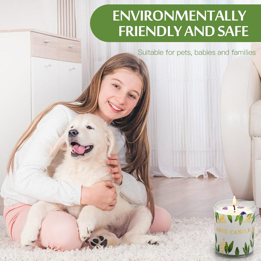 Gift-ready sage candle set ideal for women