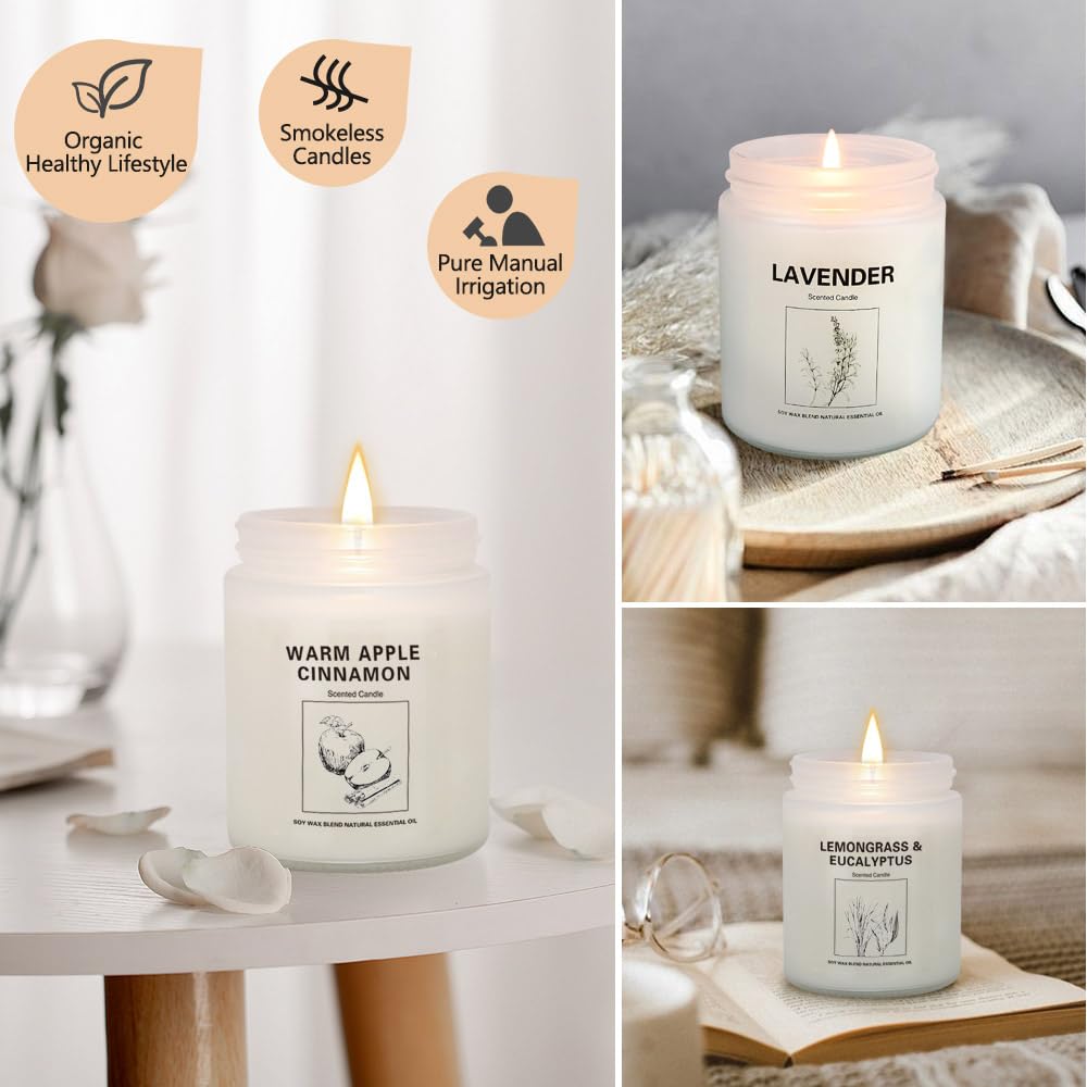 Lavender candle lit to show burn quality