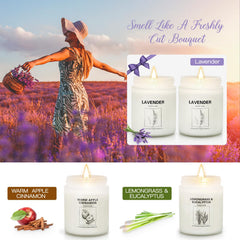Lemongrass & Eucalyptus scented candle in a glass jar