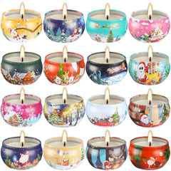 Assorted 16 fragrances in a Christmas scented candle gift set