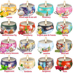 Elegant holiday packaging for the 16pc candle gift set