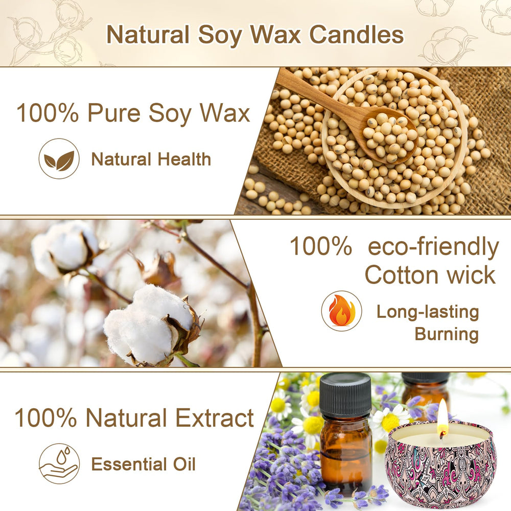 Mint and lemon scented soy candle from the four-pack