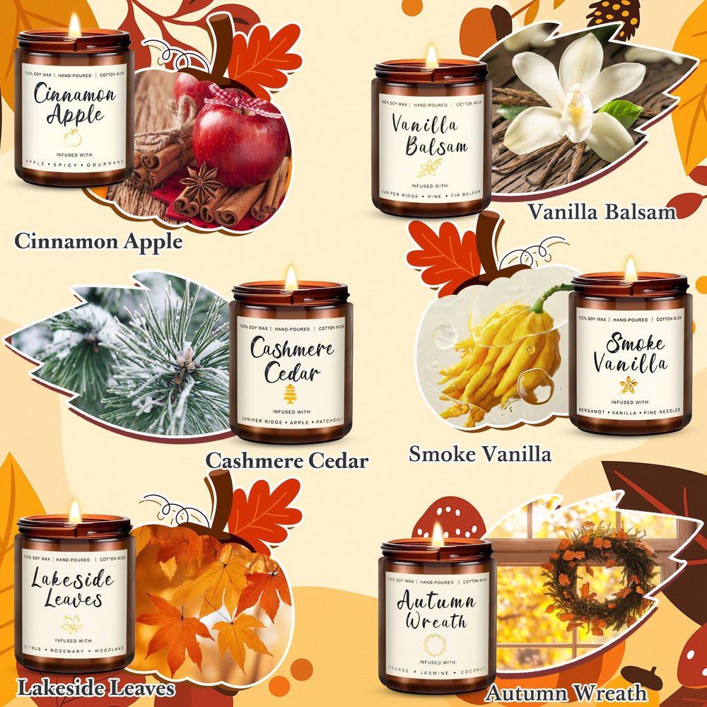 Cinnamon Apple scented candle in amber jar